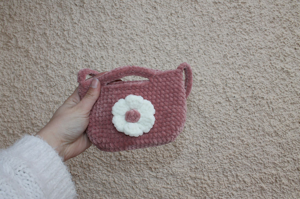 Miniature : Petit sac au crochet laine douce