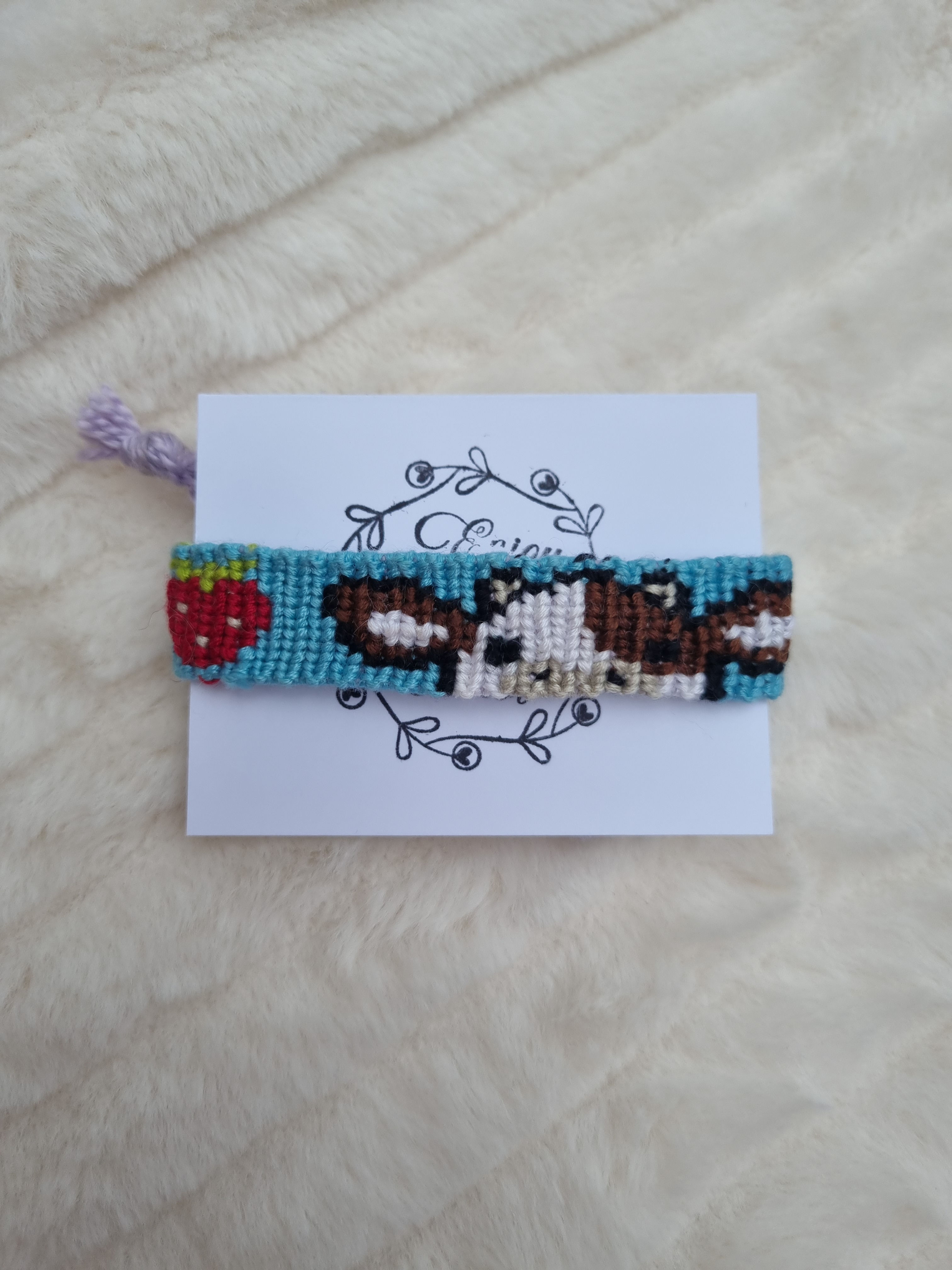 Bracelet Alpha vache avec fraises 