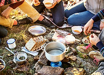Petit-déjeuner au camping