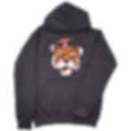 Heather Gray Pullover Hoodie Sweatshirt with Vintage Aubie the Tiger Head Design