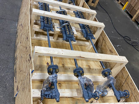 Jerguson transparent glass gages with extended pipe nipples for 360 Valves