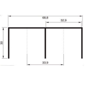Miniatura: PERFIL ALUM.TRILHO SUPERIOR DUPLO SP13/3010