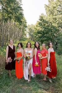 Fall coloured bridesmaid dresses
