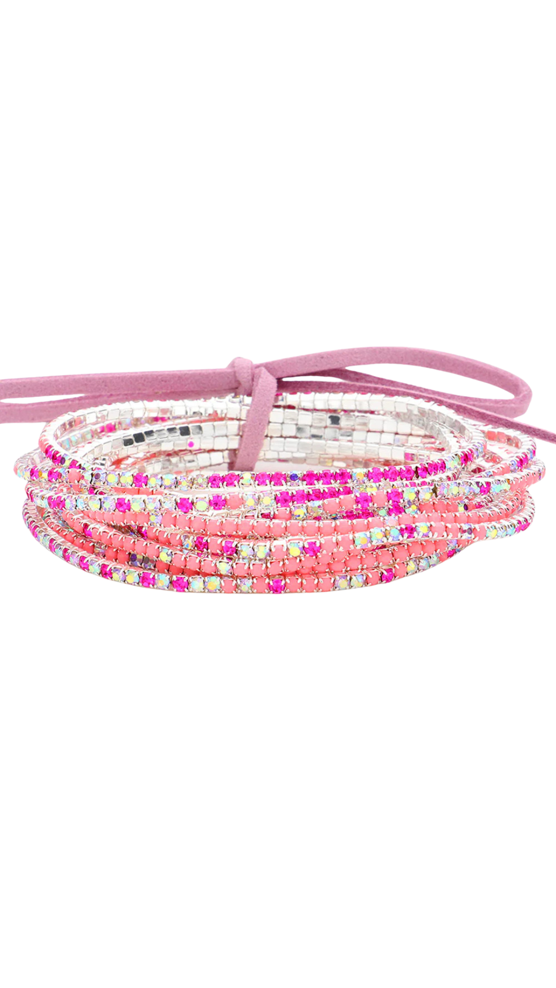 Petite Rhinestone Stretch Bracelets (set of 6) 