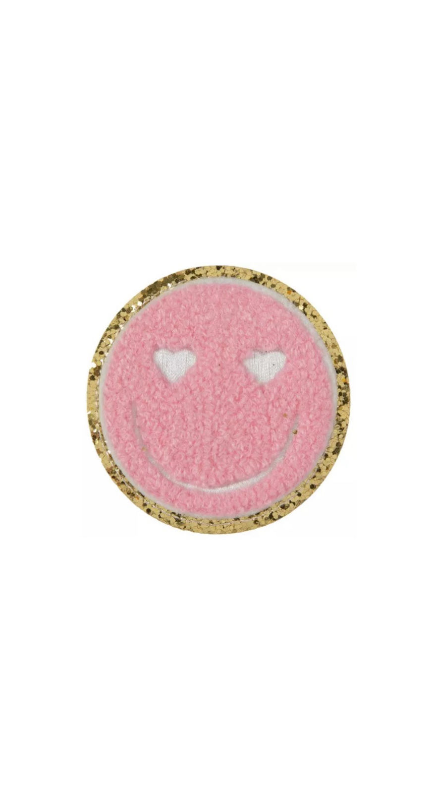 Pink Smiley Face Sticker Patch