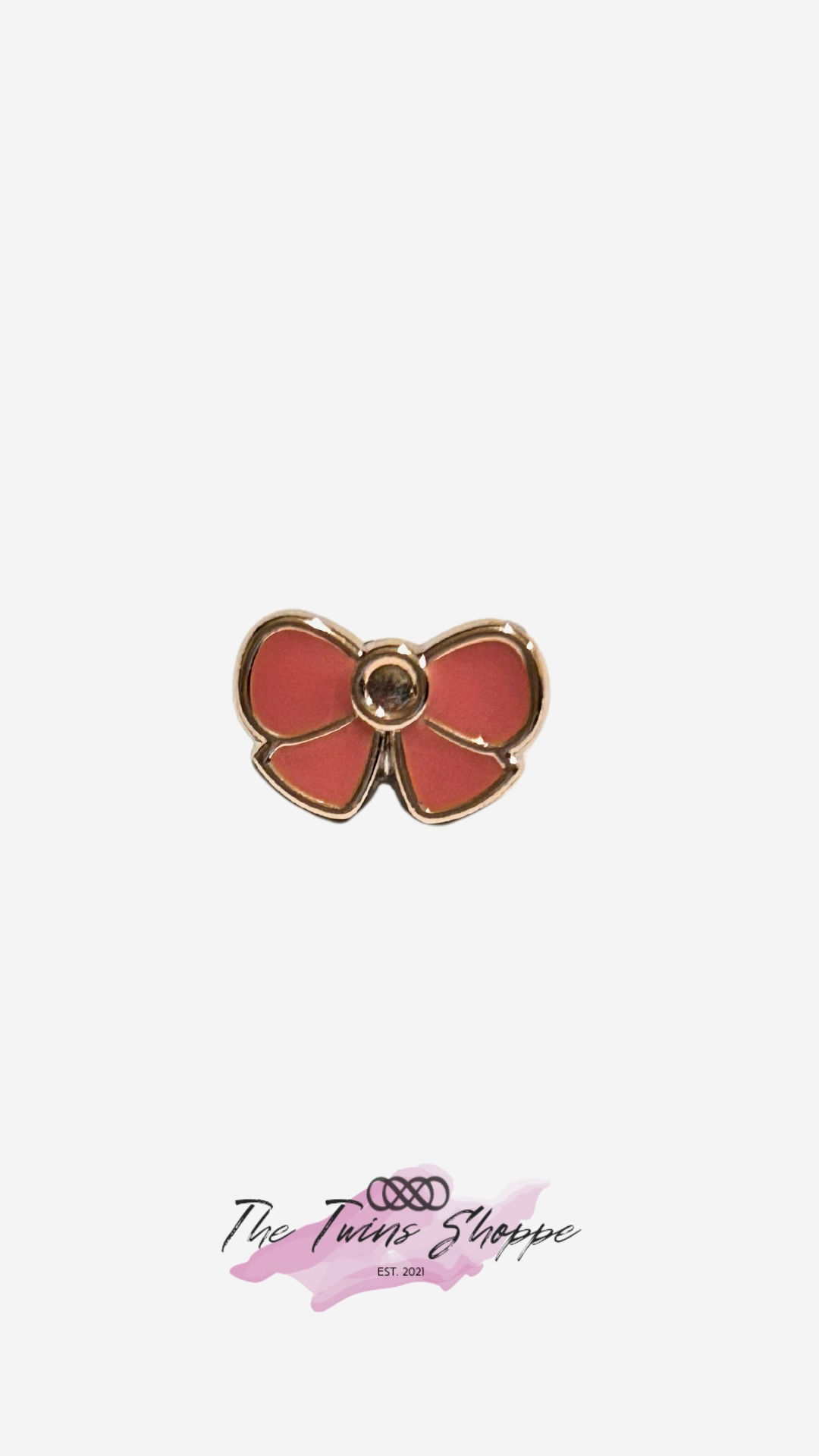 Dainty Pink Enamel Bow Pin 