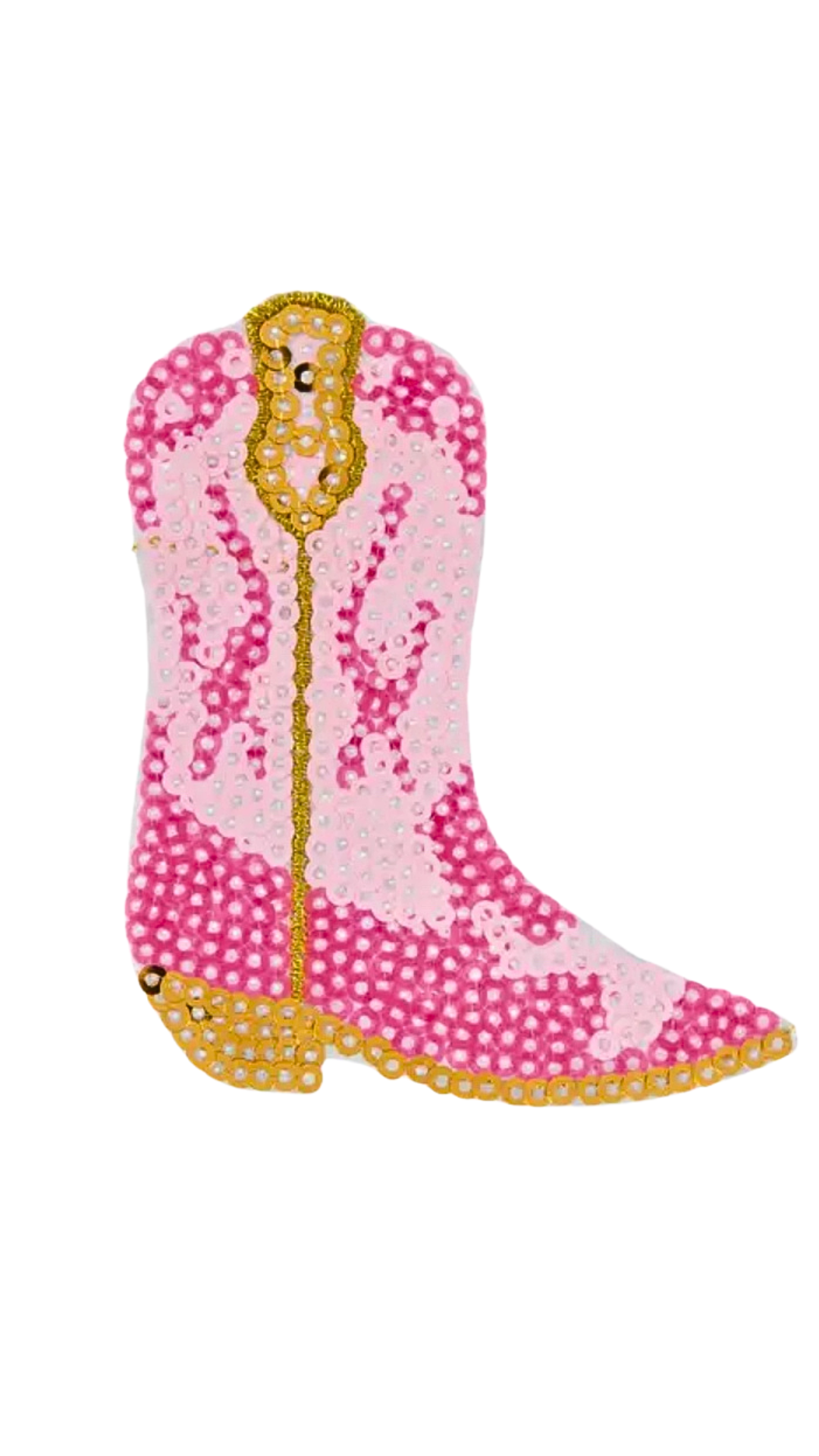 Cowgirl Boot Sequin Sticker Hat Patch