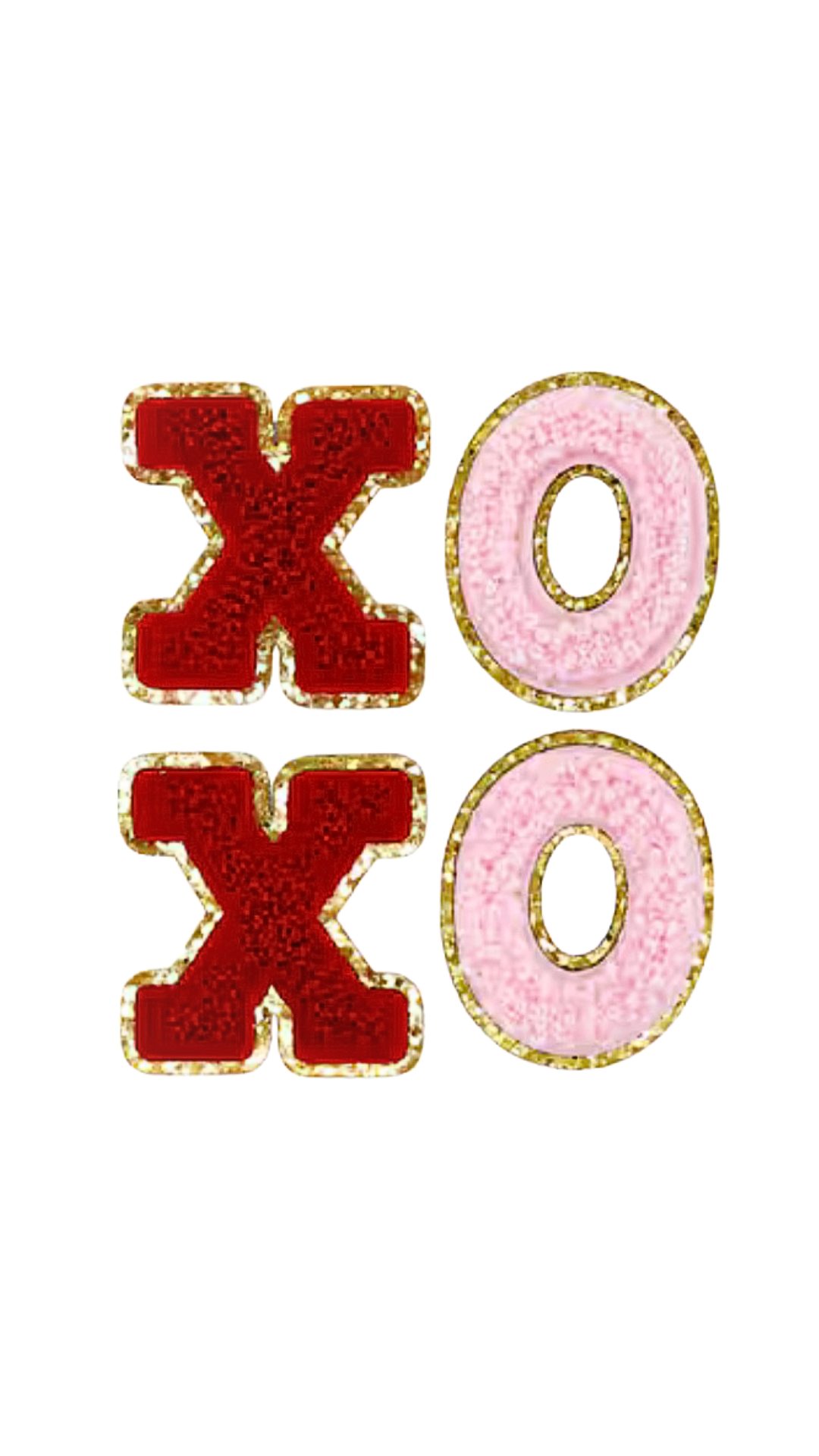 XOXO red and pink Sticker or Iron on Patch