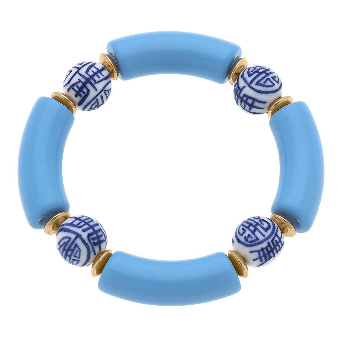 Lelani Resin and Chinoiserie Stretch Bracelet