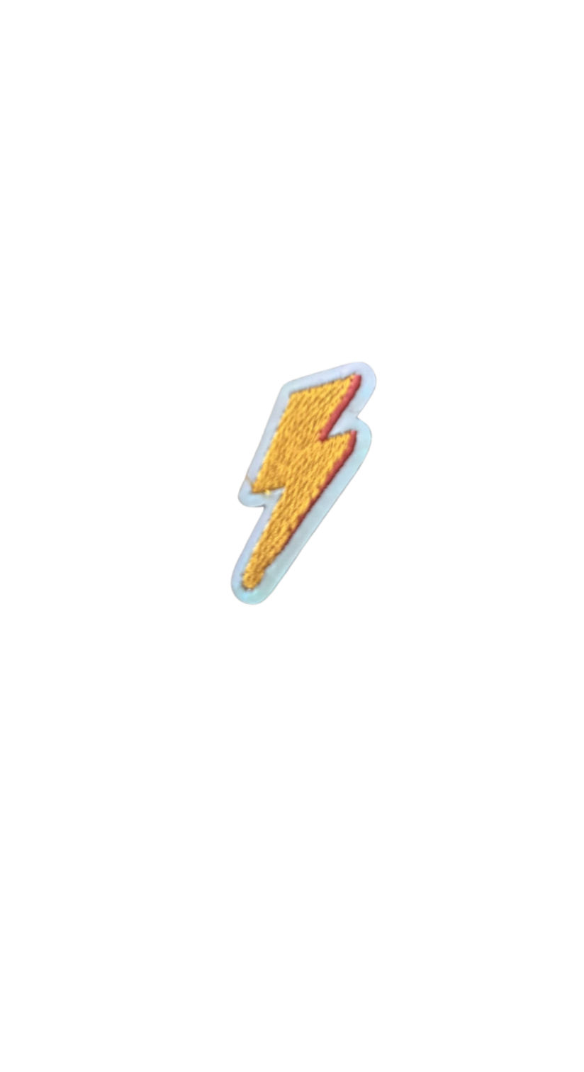 Small Lightening Bolt Iron On Patch