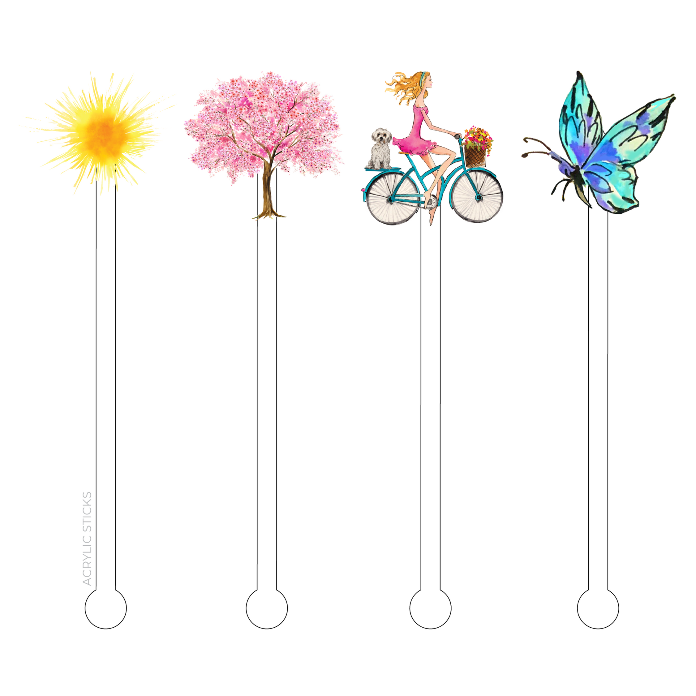 I love Spring and Summer Acrylic Stir Sticks