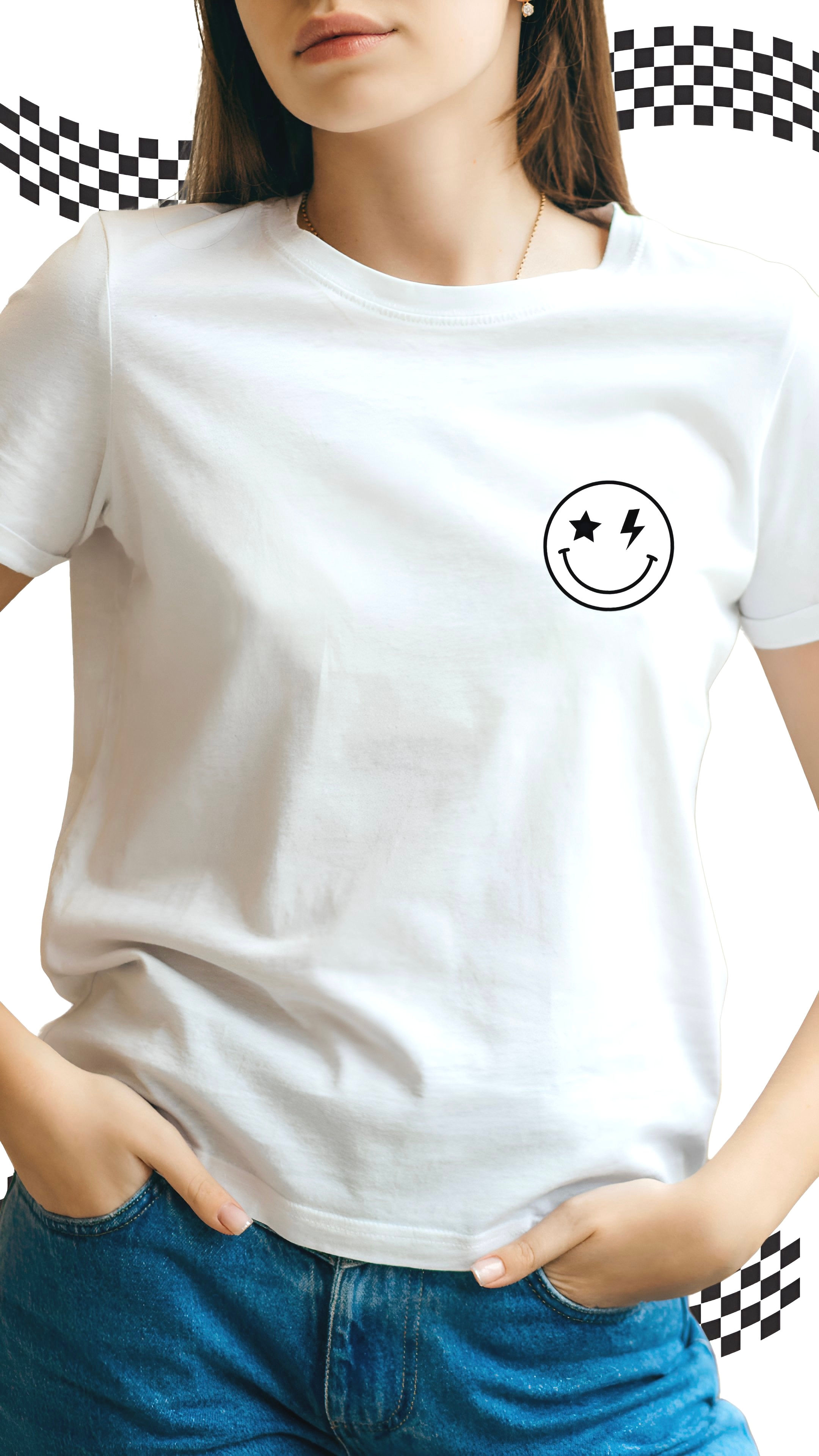 Electric Smiley Rhinestone Embellished Race Day Shirt