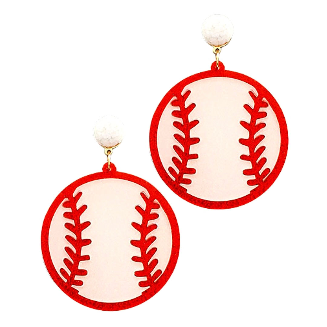 Home Run Baseball Drop Earrings