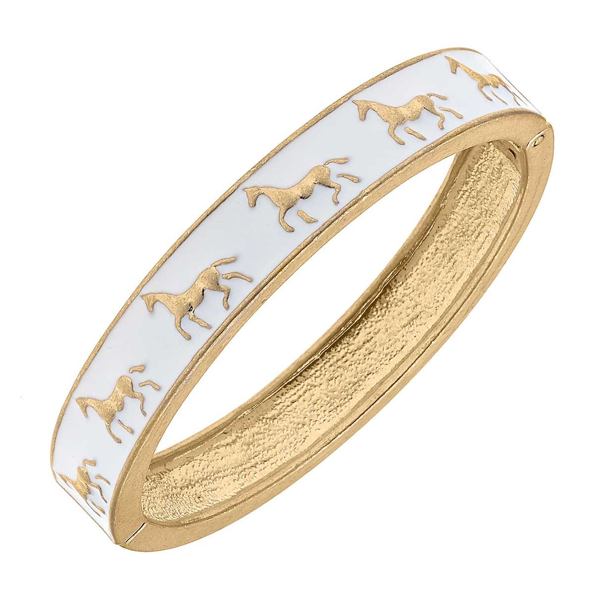 Virginia Enamel Equestrian Hinge Bangle