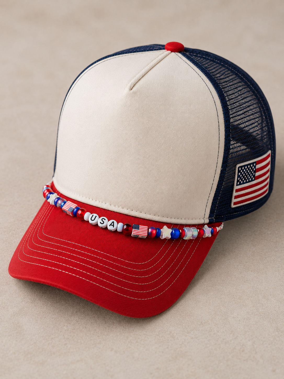 USA Trucker Hat Band Chain 
