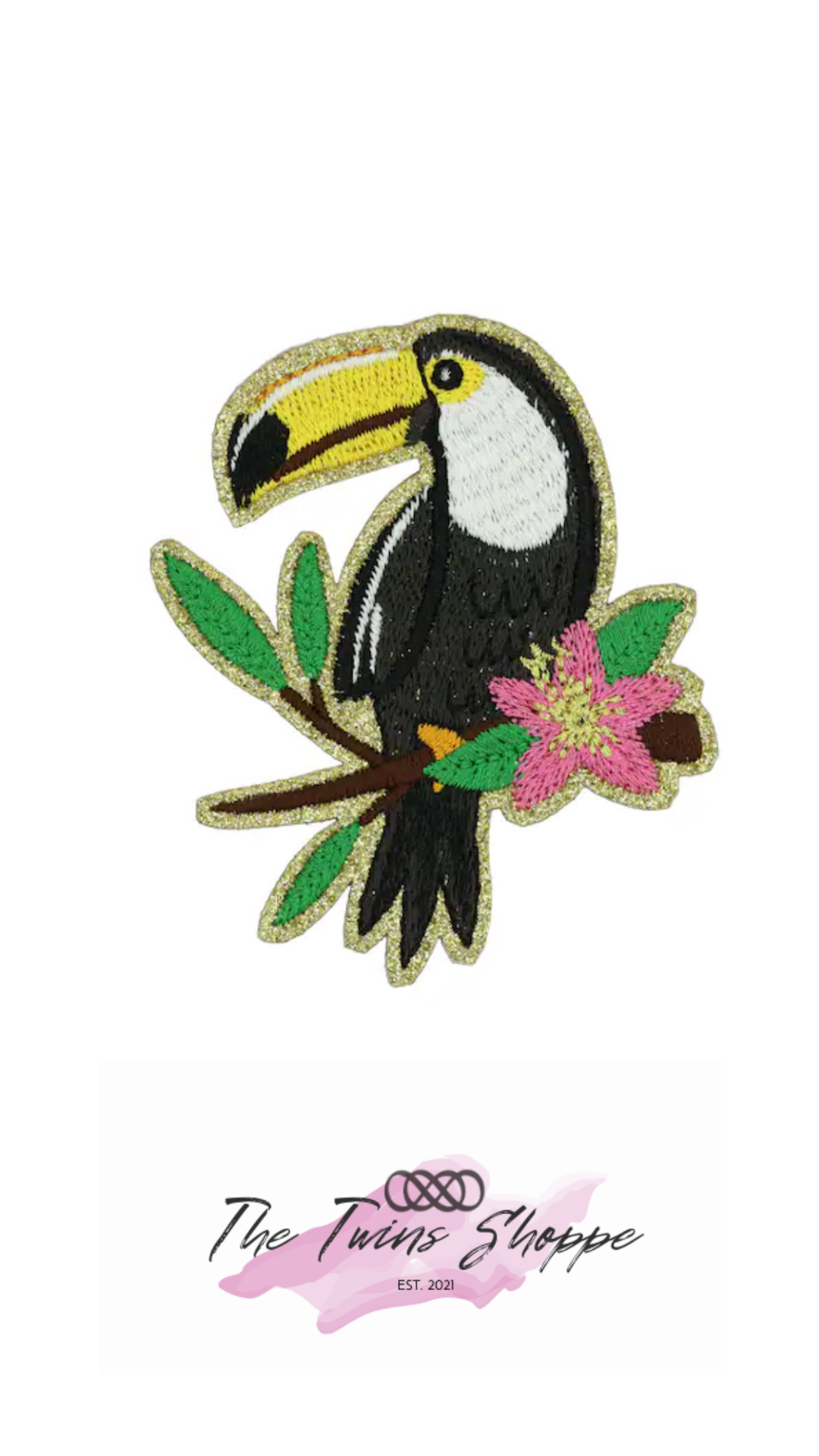 Toucan Embroidered Iron on Hat Patch