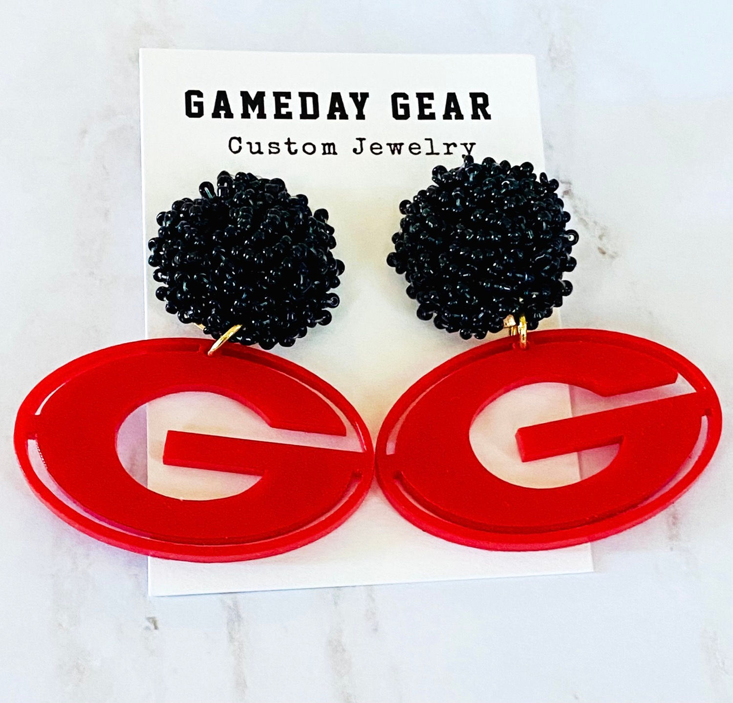 Red Georgia Drop Earrings 