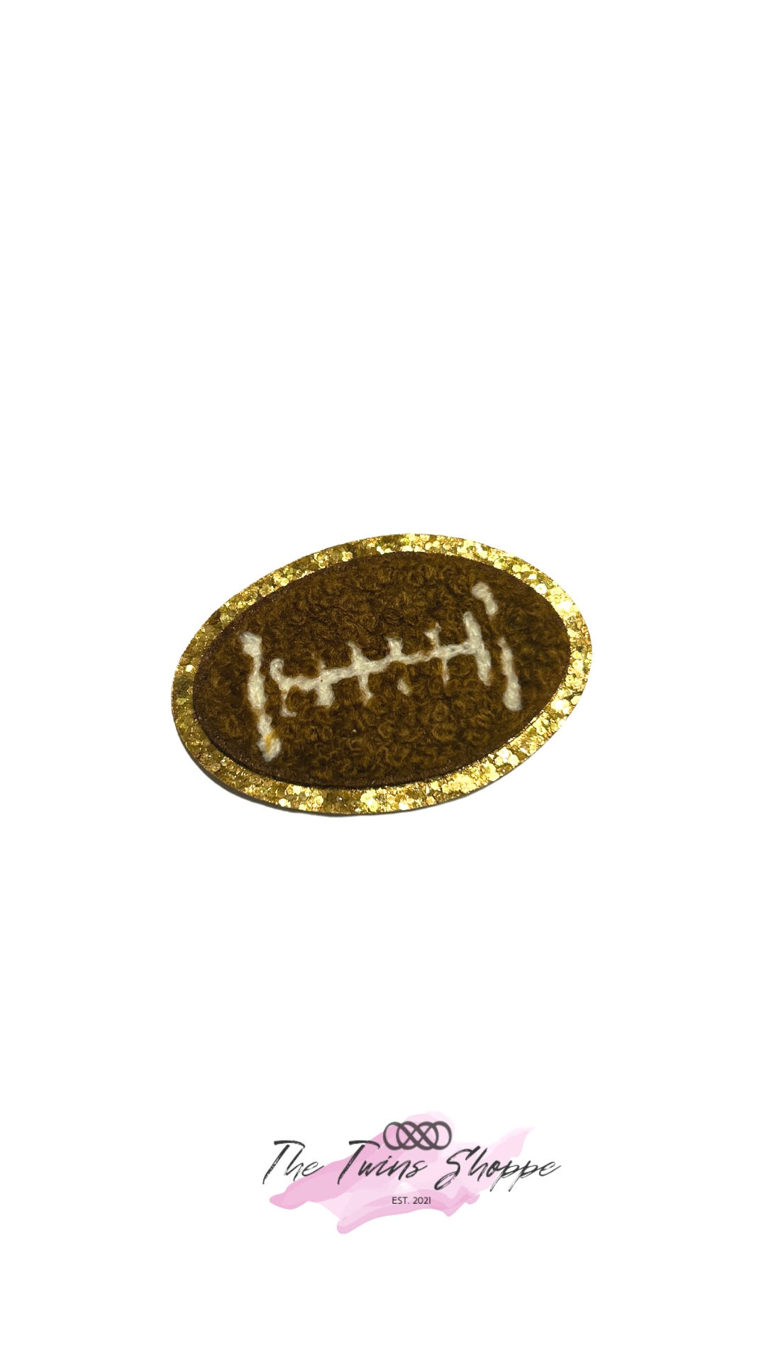 Glitter embroidered Football Chenille Patch 