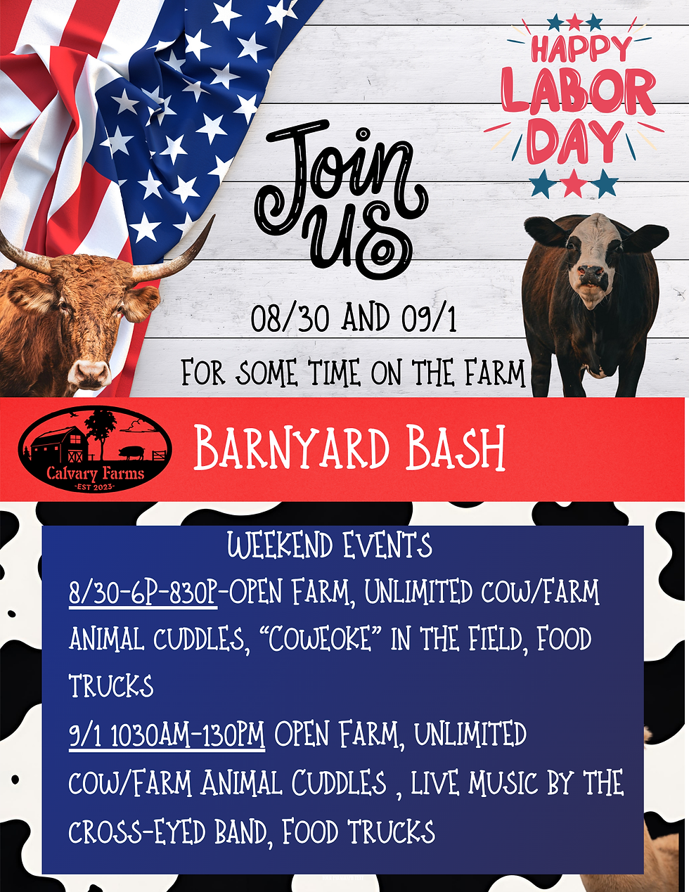 Labor Day Weekend Open Farm Barnyard Bash 8/30