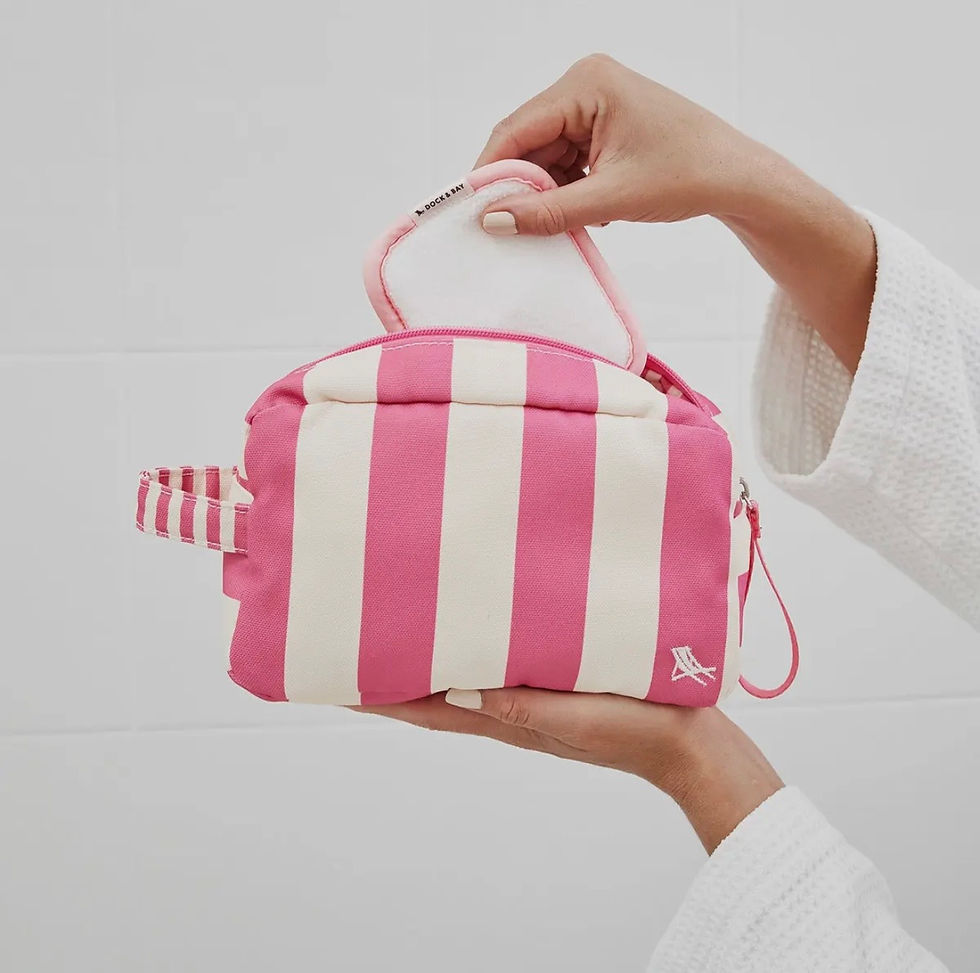 Thumbnail: wash bag - pink stripe