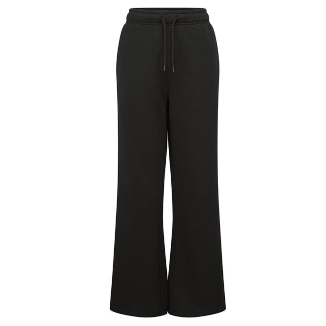 t&w wide leg joggers - black