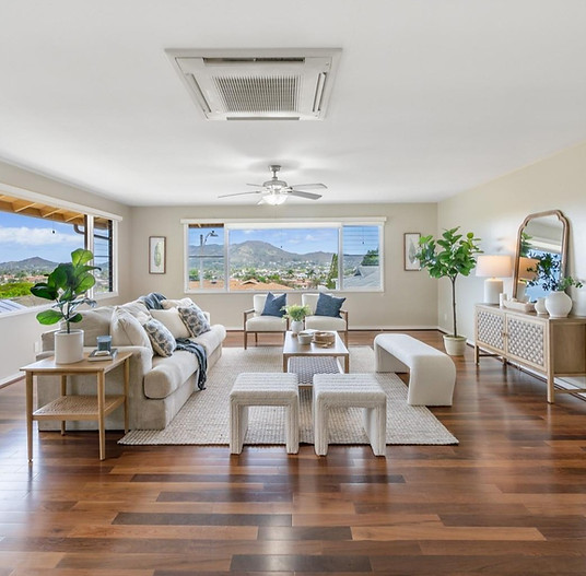 Gorgeous large spacious living room with mountain views
