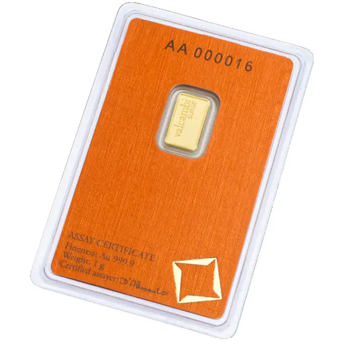 Sztabka złota 1g Valcambi