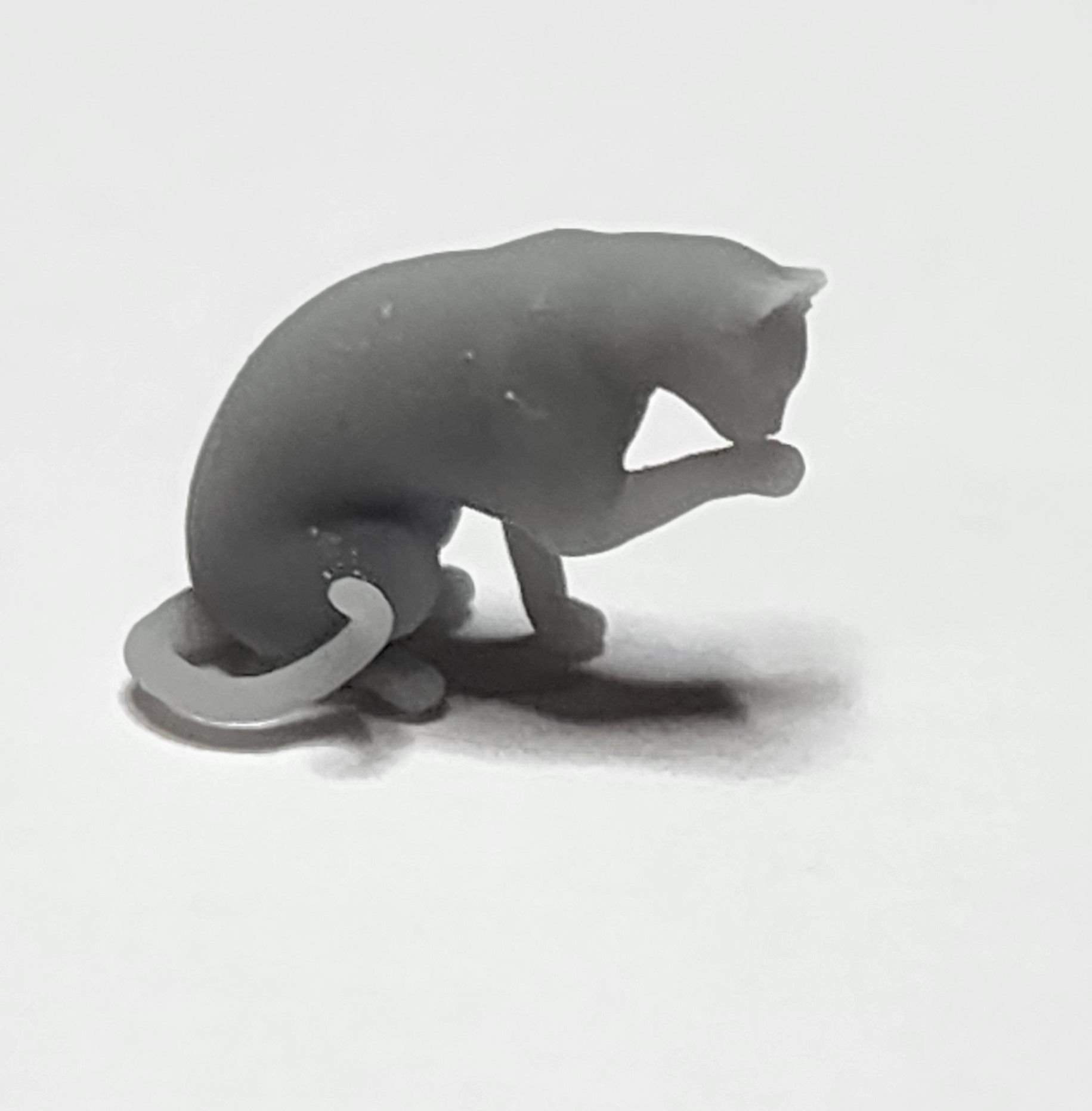 1/64 3D Printed Cat Licking Paw