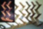 Zigzag shelves designed and made at Chris Yonge Workshops in the 1980s