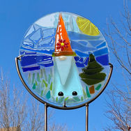 Fused Glass Garden Suncatcher Verbeek Glass Studio, Gnome