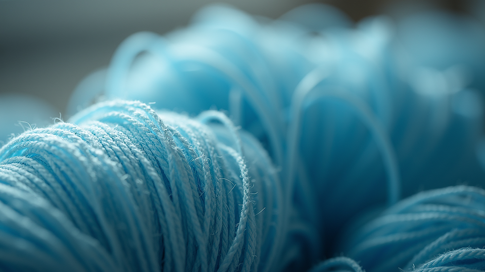 Close-up view of nylon textile yarn fibers