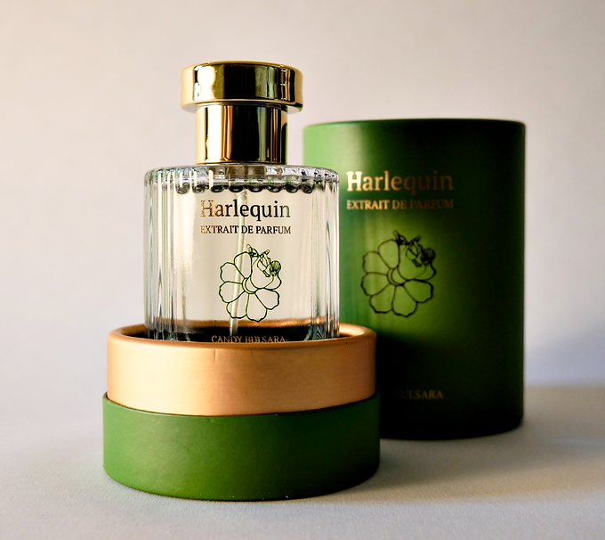 Harlequin extrait de parfum bottle and box