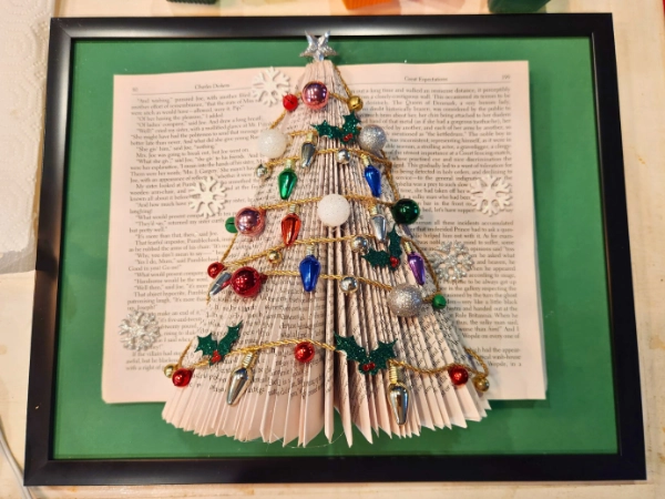 christmas tree folded book art