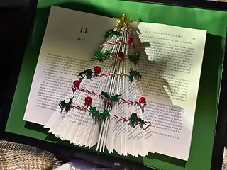 christmas tree folded book art