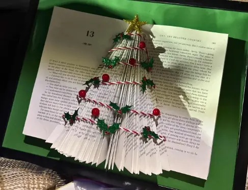 christmas tree folded book art