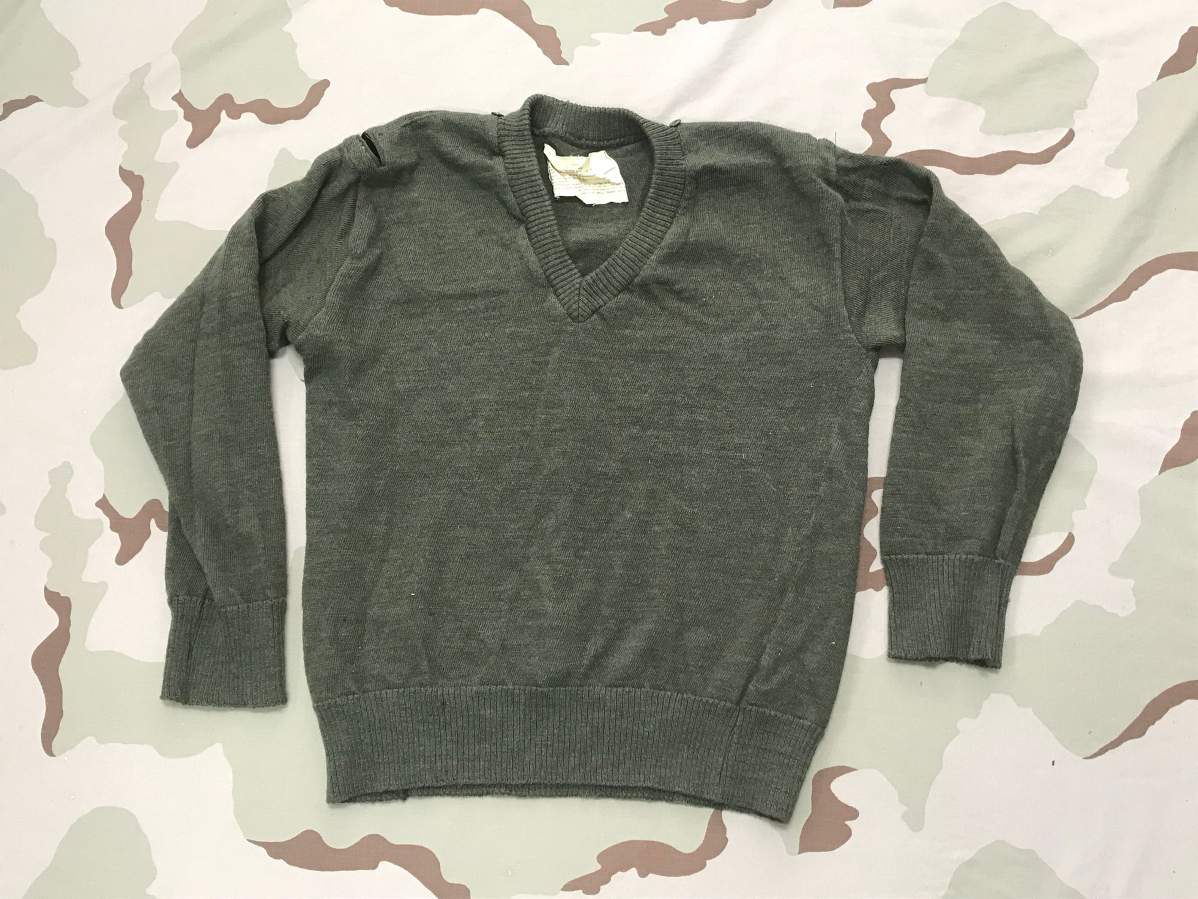 Vintage US Army Wool Sweater V Neck