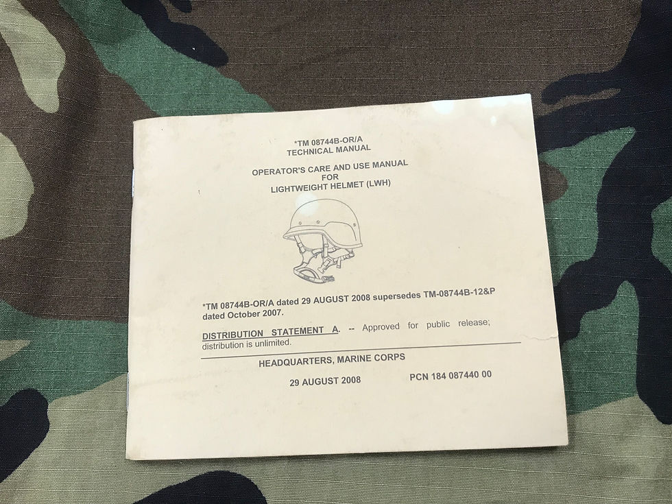 USMC Technical Manual for Lightweight Helmet (LWH)