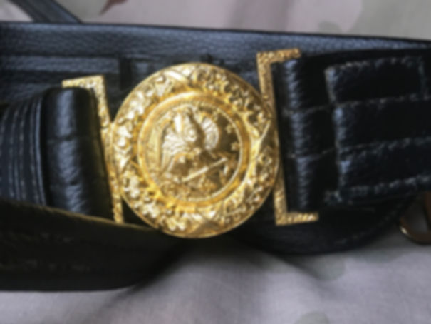 US Navy Sword Belt - Leather with Gold Buckle