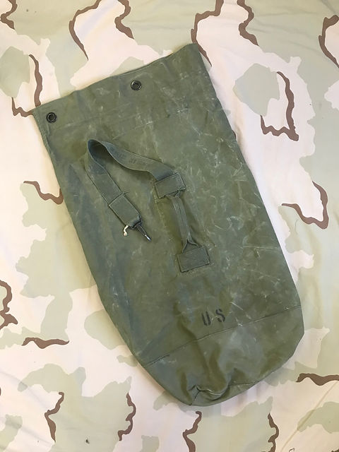 Old army duffle bag top