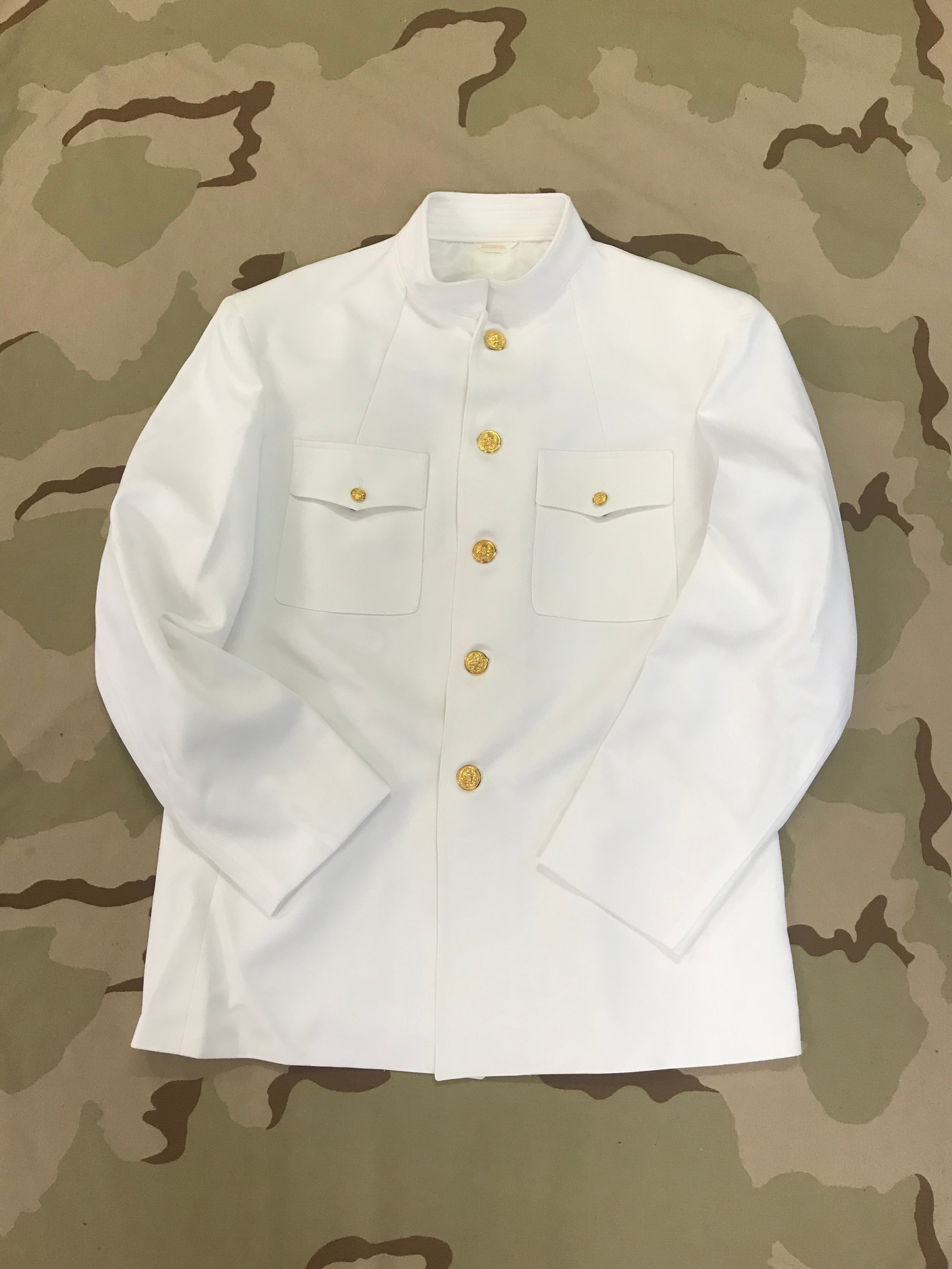 navy dress white jacket