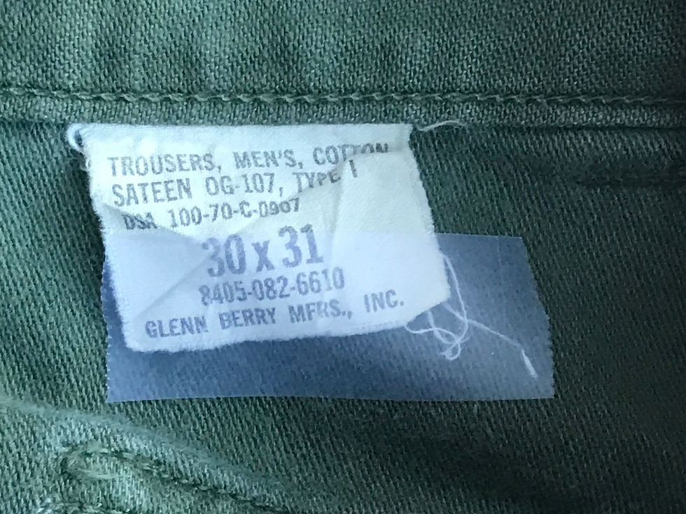 Thumbnail: US Army Vietnam OG-107 Trousers Cotton Sateen Type 1