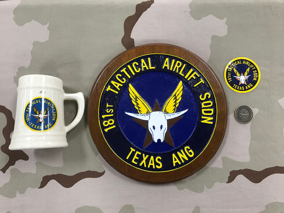 Plaque 181st Tactical Airlift Sqdn Texas ANG -NAS JRB Ft. Worth