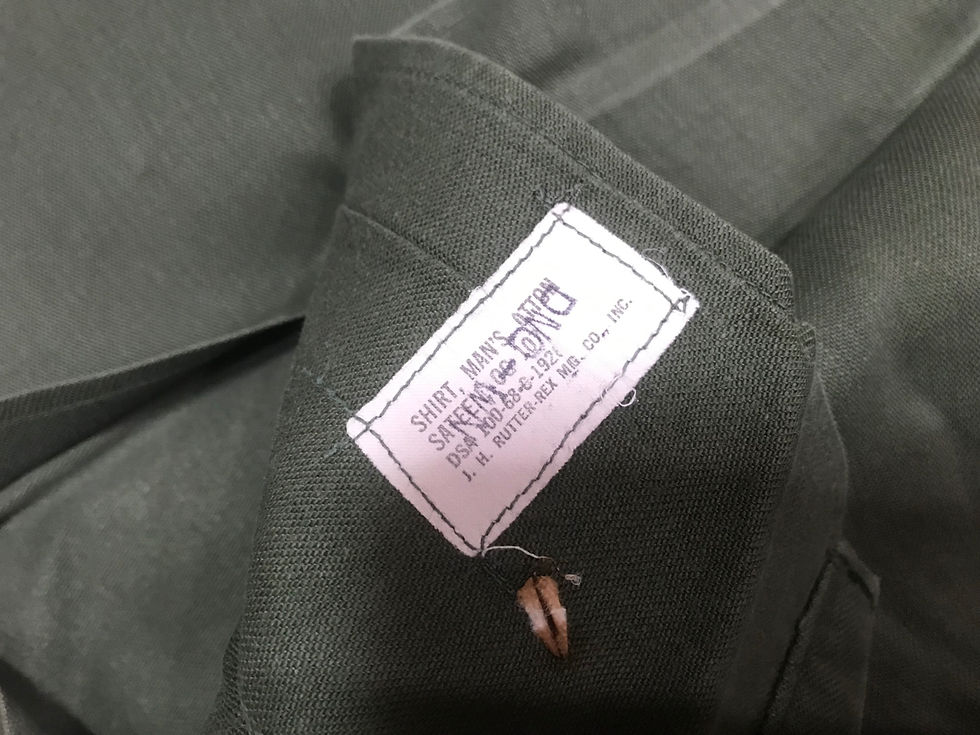Thumbnail: US Army OG-107 Green Cotton Sateen Fatigue Shirt : 15.5x31