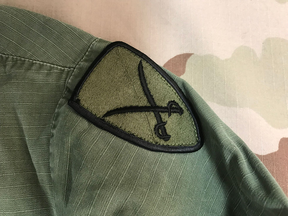Thumbnail: Vintage OG-107 Slant Pocket Jungle Fatigue Shirt -6th Cavalry