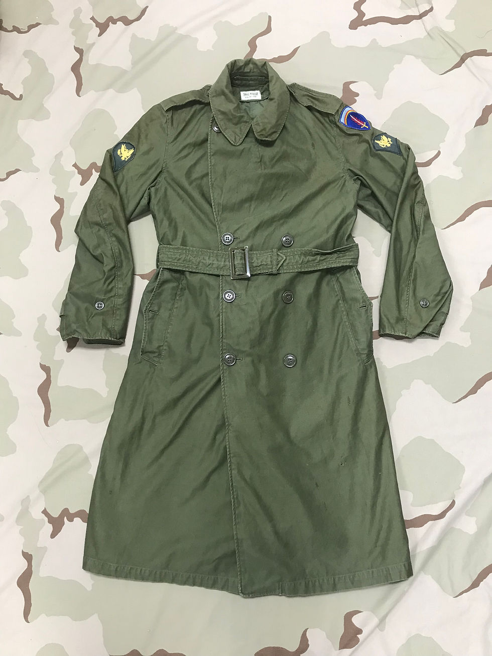 Vintage Green Trench Overcoat w/ Removable Wool Liner