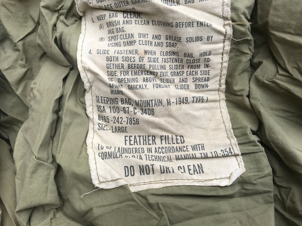 50s 米軍実物 SLEEPING BAG MOUNTAIN M–1949 羽毛 Sleeping Bag Mountain M-1949 – Bradley's Surplus