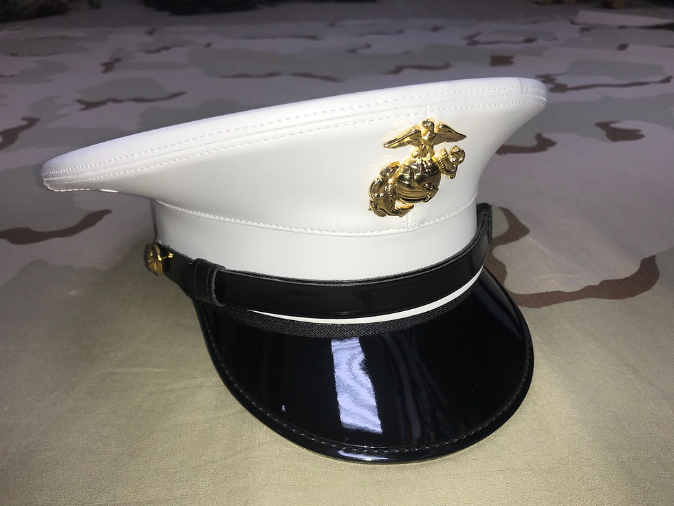 USMC Marine White Dress Hat - Dress Blue Uniform