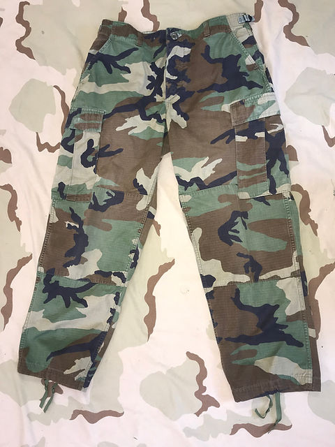 USGI Woodland Camo BDU Trousers Combat Pants - Average Used
