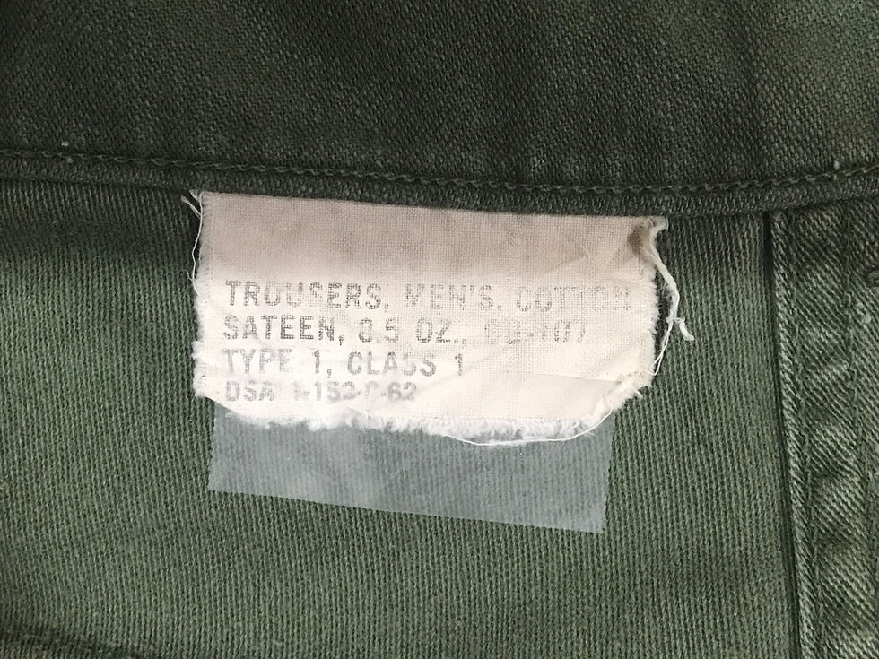 Thumbnail: US Army Vietnam OG-107 Trousers Cotton Sateen