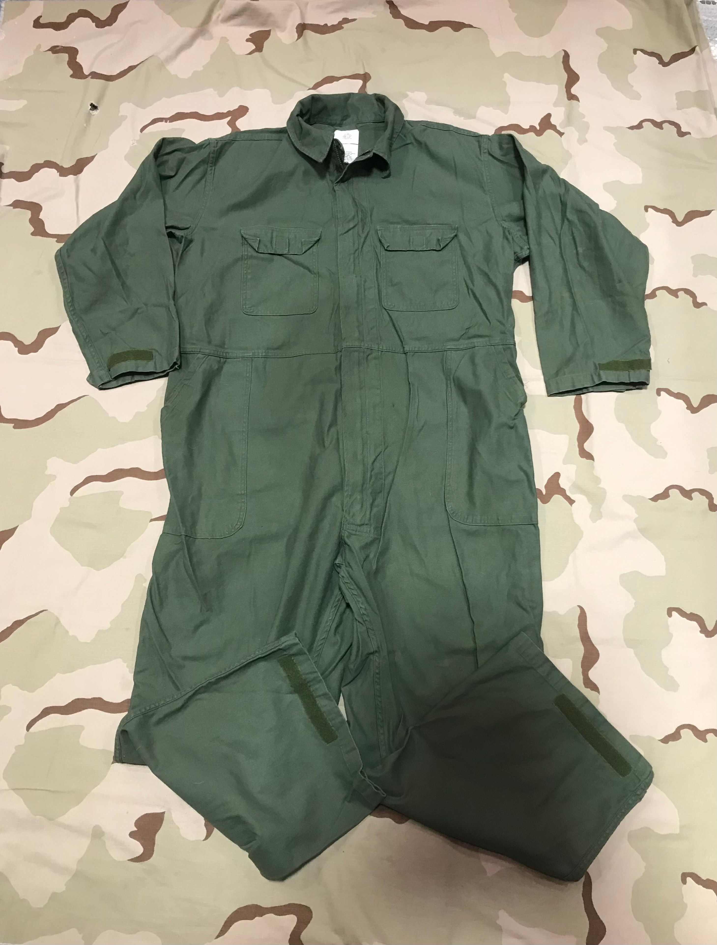 Vintage US Military Cotton OD Green Coveralls